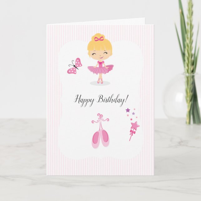 Tarjeta de Feliz Cumpleaños para una Bailarina de  (Anverso)