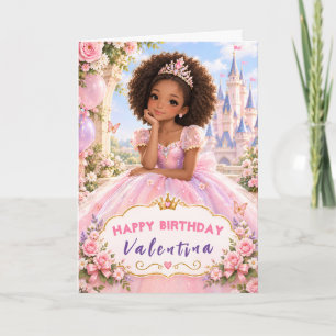 Tarjeta de Feliz Cumpleaños para una Niña Princesa