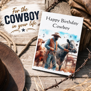 Tarjeta de Feliz Cumpleaños para Vaquero