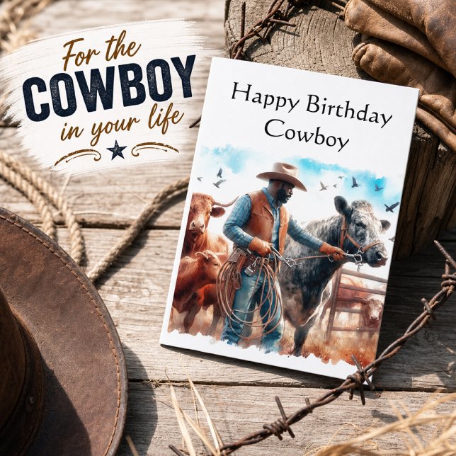 Tarjeta de Feliz Cumpleaños para Vaquero (Subido por el creador)