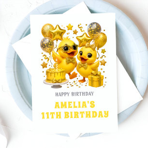 Tarjeta de Feliz Cumpleaños Patitos Adorables 11