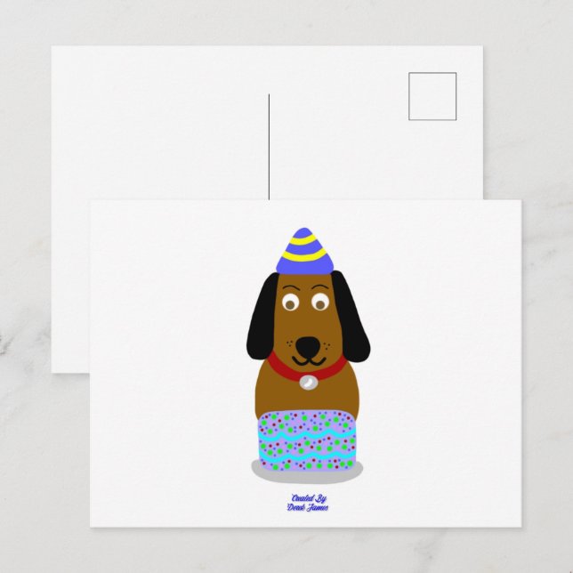 Tarjeta de Feliz Cumpleaños Perrito (Anverso / Reverso)