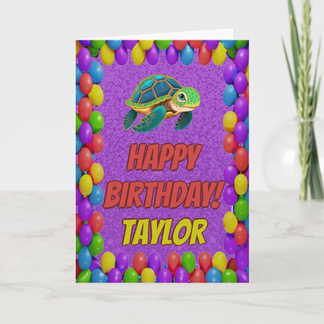 Tarjeta de Feliz Cumpleaños Personalizada Divertid (Anverso)