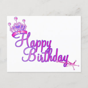 Tarjeta de Feliz Cumpleaños Princesa Corona Vacaci
