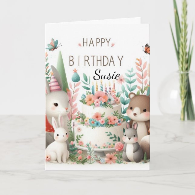 Tarjeta de Feliz Cumpleaños Querida Nieta (Anverso)