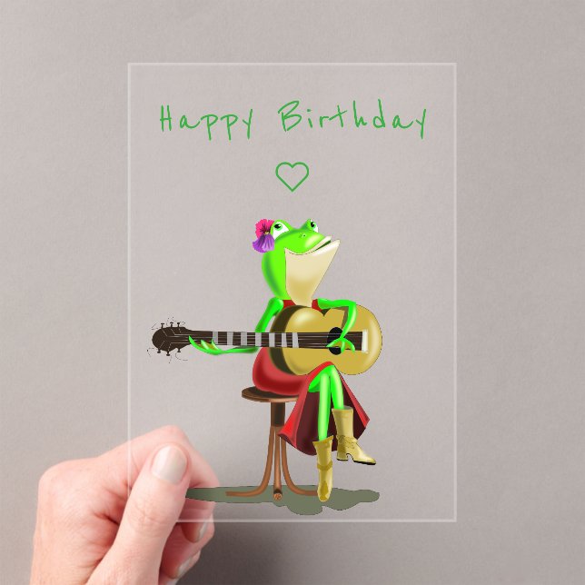 Tarjeta de Feliz Cumpleaños Rana Tocando Guitarra  (Insitu (portátil))