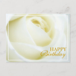 Tarjeta de Feliz Cumpleaños Rosa Blanca