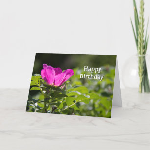 Tarjeta de Feliz Cumpleaños Rosa de Papel Rosa