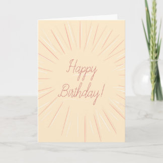 Tarjeta de Feliz Cumpleaños Rosa y Blanca