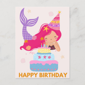 Tarjeta de Feliz Cumpleaños Sirena