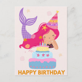 Tarjeta de Feliz Cumpleaños Sirena