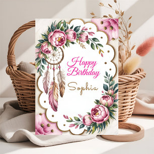 Tarjeta de Feliz Cumpleaños Sueño Boho