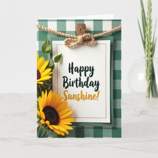 Tarjeta de Feliz Cumpleaños Sunshine (Anverso)
