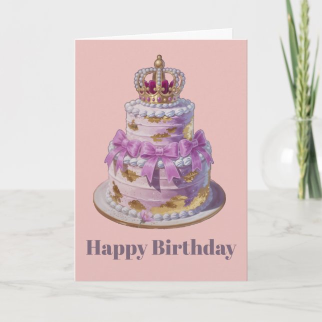 Tarjeta de Feliz Cumpleaños - Tarjeta de pastel de (Anverso)
