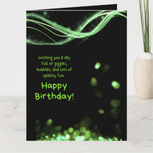 Tarjeta de Feliz Cumpleaños Tarjeta Negra y Verd