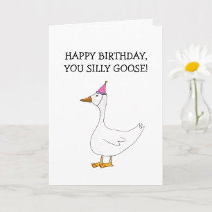 Tarjeta de Feliz Cumpleaños Tonto Ganso (En Blanco