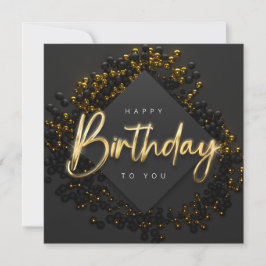 Tarjeta de Feliz Cumpleaños Tradicional Negra