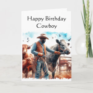 Tarjeta de Feliz Cumpleaños Vaquero