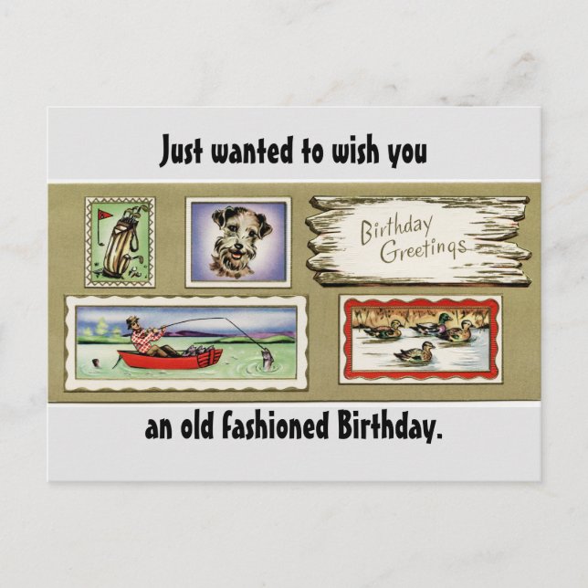 Tarjeta de Feliz Cumpleaños Vintage (Anverso)