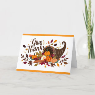 Tarjeta de Feliz Día de Acción de Gracias con Cuer