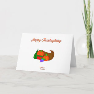Tarjeta de Feliz Día de Acción de Gracias Cuerno d
