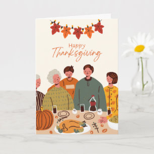 Tarjeta de Feliz Día de Acción de Gracias: Ilustra
