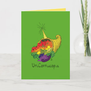 Tarjeta de Feliz Día de Acción de Gracias Unicornu