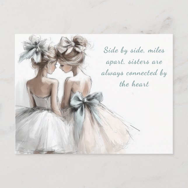 Tarjeta de Feliz Día de la Hermana Moda Pastel (Anverso)