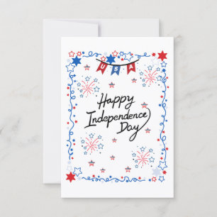 Tarjeta de Feliz Día de la Independencia USA 4 de