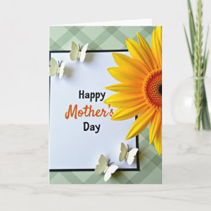Tarjeta de Feliz Día de la Madre a Cuadros