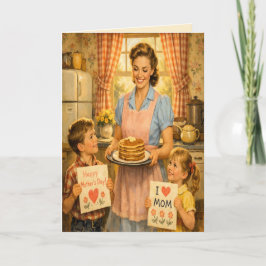 Tarjeta de Feliz Día de la Madre al Estilo Retro d