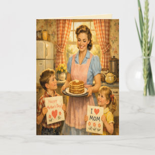Tarjeta de Feliz Día de la Madre al Estilo Retro d
