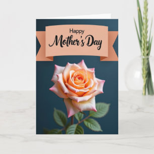Tarjeta de Feliz Día de la Madre Apricot Rose