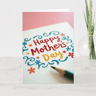 Tarjeta de Feliz Día de la Madre con Brillo