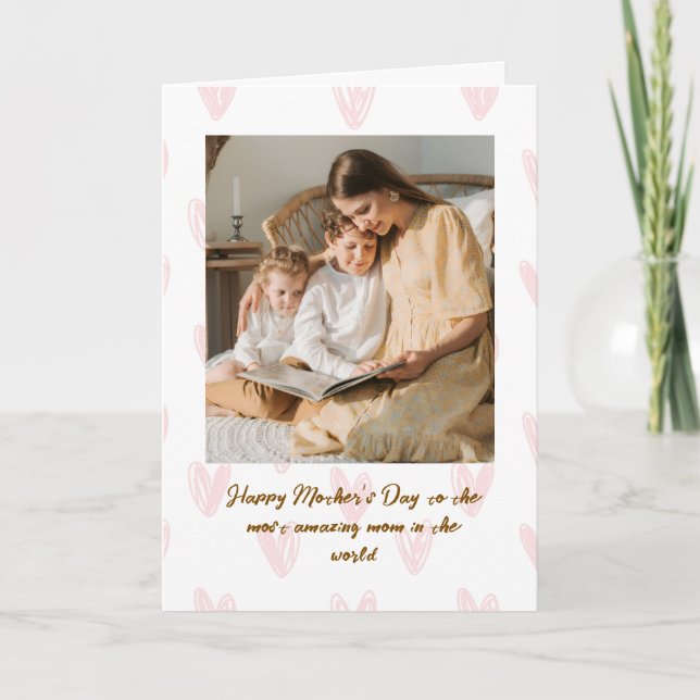 Tarjeta de Feliz Día de la Madre con Foto Personal (Anverso)