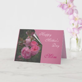 Tarjeta de Feliz Día de la Madre con Rosa Rosa