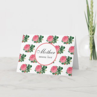 Tarjeta de Feliz Día de la Madre con Rosa Rosa