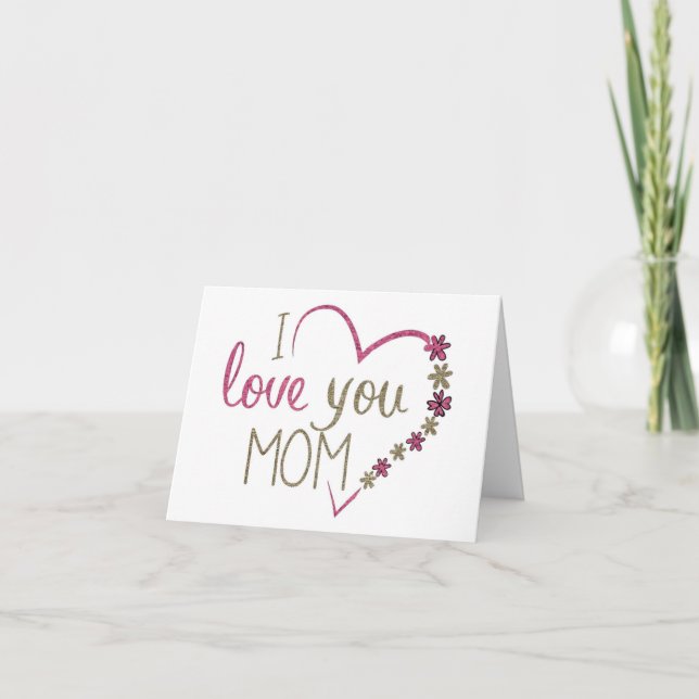Tarjeta de Feliz Día de la Madre Corazón (Anverso)