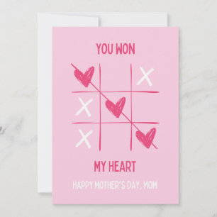 Tarjeta de Feliz Día de la Madre Corazón Rosa Lind