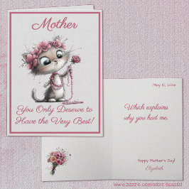 Tarjeta de Feliz Día de la Madre de Gatos Muy Lind