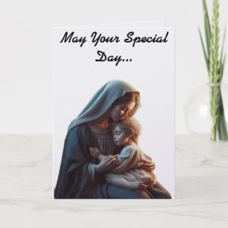 Tarjeta de Feliz Día de la Madre de María y Jesús