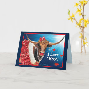 Tarjeta de Feliz Día de la Madre de Vaca Longhorn