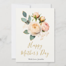 Tarjeta de Feliz Día de la Madre Floral Elegante