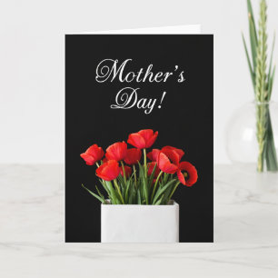 Tarjeta de Feliz Día de la Madre Floral Roja