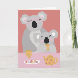 Tarjeta de Feliz Día de la Madre Koala Tea Time Cu