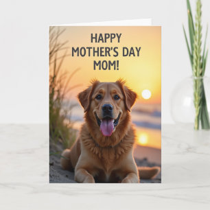 Tarjeta de Feliz Día de la Madre Perro al Atardece