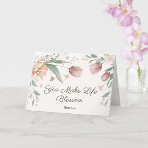 Tarjeta de Feliz Día de la Madre Personalizada Blo