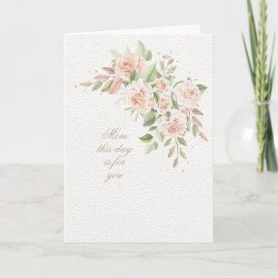 Tarjeta de Feliz Día de la Madre Pink Rose Crescen