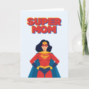 Tarjeta de Feliz Día de la Madre Super Mamá Superh