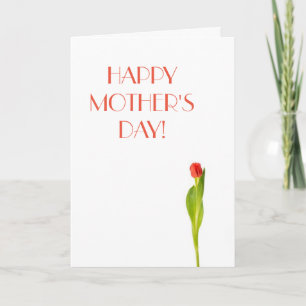 Tarjeta de Feliz Día de la Madre Tulipán Rojo